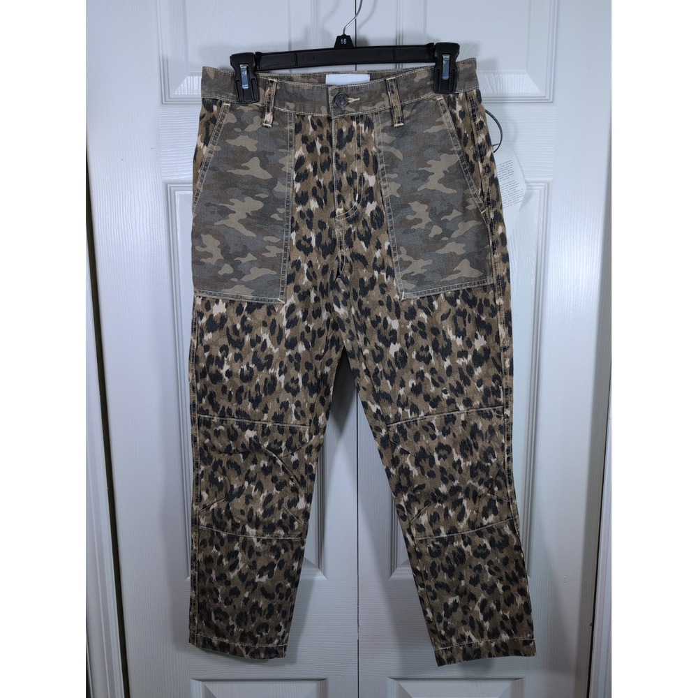 Current Elliott The Weslan Utility Pant Camo & Animal Print Jeans SZ 25 NWT